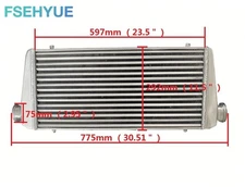 FMIC Front Mount Intercooler Aluminum Tube&Fin Turbo Universal 30.5" 13" 3.3"