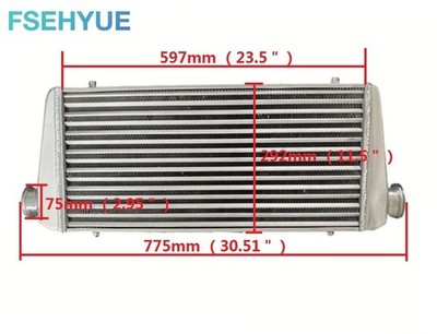 FMIC Front Mount Intercooler Aluminum Tube&Fin Turbo Universal 30.5'' 13'' 3.3''