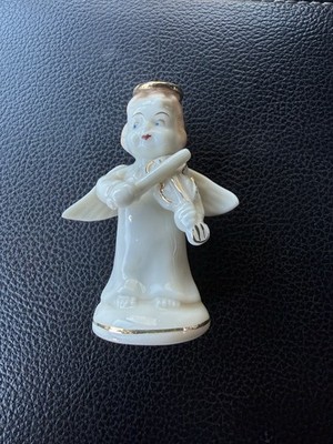 Vintage 3  Angel Figurine Playing Violin Japan Stamp Christmas Holiday