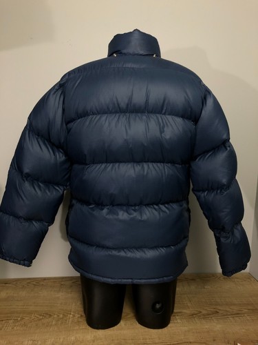 VTG The North Face Jacket Mens Large Blue Goose Down Puffer Brown Tag 70s - Picture 7 of 15