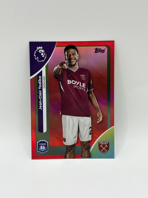 SUPER RARE Jean-Clair Todibo 1/5- 2026 Topps Premier League -West Ham(Book end)