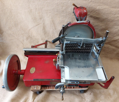 Vintage Berkel Modell 22 manueller Fleischschneider Metzger Feinkostautomat British Made