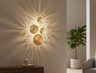 Vintage Gold Wandleuchter Leuchten Innen Kunst Dekor Wohnzimmer Esszimmer Schirm