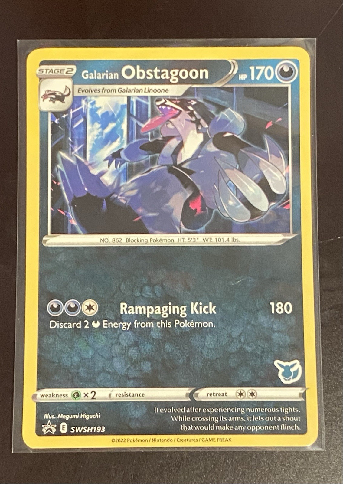 Galarian Obstagoon SWSH193 Sword & Shield Promo Holo 170 HP 2022