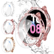 6-Pack Bling Diamond Case for Galaxy Watch 5/4 40mm, Anti-Fog Screen Protector