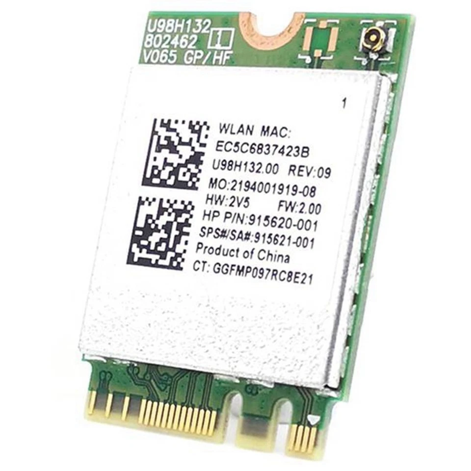 RTL8821CE 802.11AC 1X1 Wi-Fi+BT 4.2 Combo Adapter Card SPS 915621-001 5575 - Image 2 of 4
