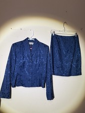 VINTAGE BARAMI 1990s 2PIECE BLUE JACKET SKIRT Size 8
