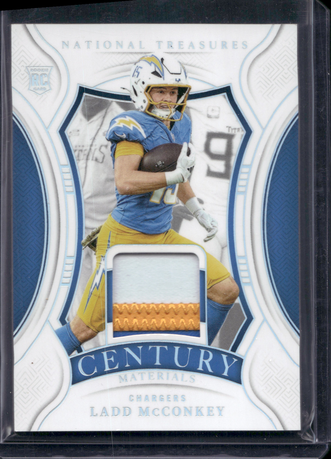 Ladd McConkey Panini National Treasures Rookie Signatures Field Pass #LMY Holo Silver