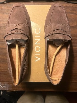 Vionic Sadie Loafer Women s Size 7M Swiss Chocolate Suede Orthotic Comfort Shoes