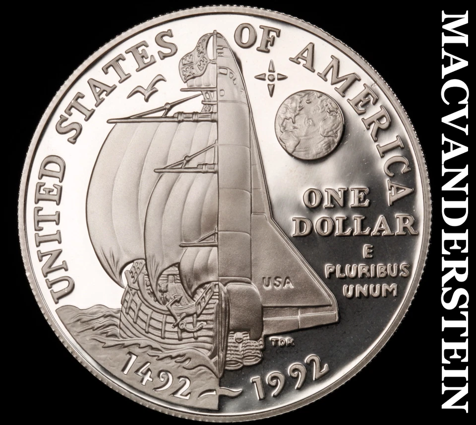 1992-P Silver Christopher Columbus Dollar-Choice Gem Proof No Reserve #G1355 - Image 2 of 2