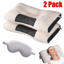 2 Pack Ergonomic Orthopedic Cervical Neck Pillow for Neck Pain Relief Sleeping