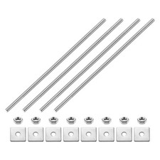 4Pcs Fully Threaded Rod, M4 x 200mm 304 Stainless Steel with Nuts Washers