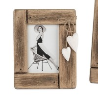 Bilderrahmen, Fotorahmen Wood Mit 2 Herzen FüR 10X15Cm Aus Holz Formano