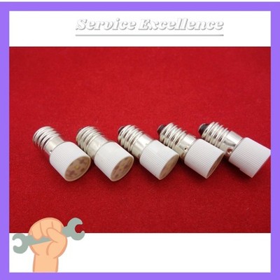 NEW 5X E10 LED BULB 110V AC WHITE COLOR Base Dia. 9mm Fast Delivery
