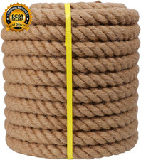 Twisted Manila Jute Rope 1 Inch X 100 Feet Natural Thick Hemp Rope for Crafts,