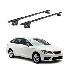 Dachträger Grundtäger für Seat Leon Kombi 2014-2025 100kg Alu Schwarz 2 tlg ABE