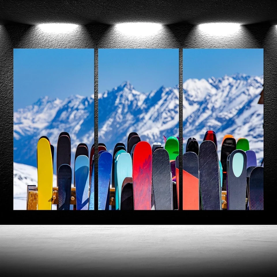 iKNOW FOTO Canvas Set of 3 Snowboard Canvas Prints Ski Winter Sports Wall Art... - Image 2 of 4