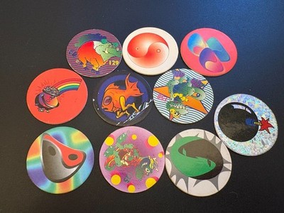 90s Pogs Mixed Lot of 11 Collectible Milk Caps Inc Holographic Designs