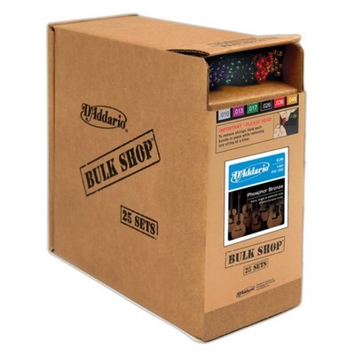 D'Addario EJ16-B25 12-53 Bulk Shop Phosphor Bronze 25 Sets
