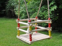 Holzgitterschaukel Schaukelsitz Babyschaukelsitz Gartenschaukel Schaukel Holz