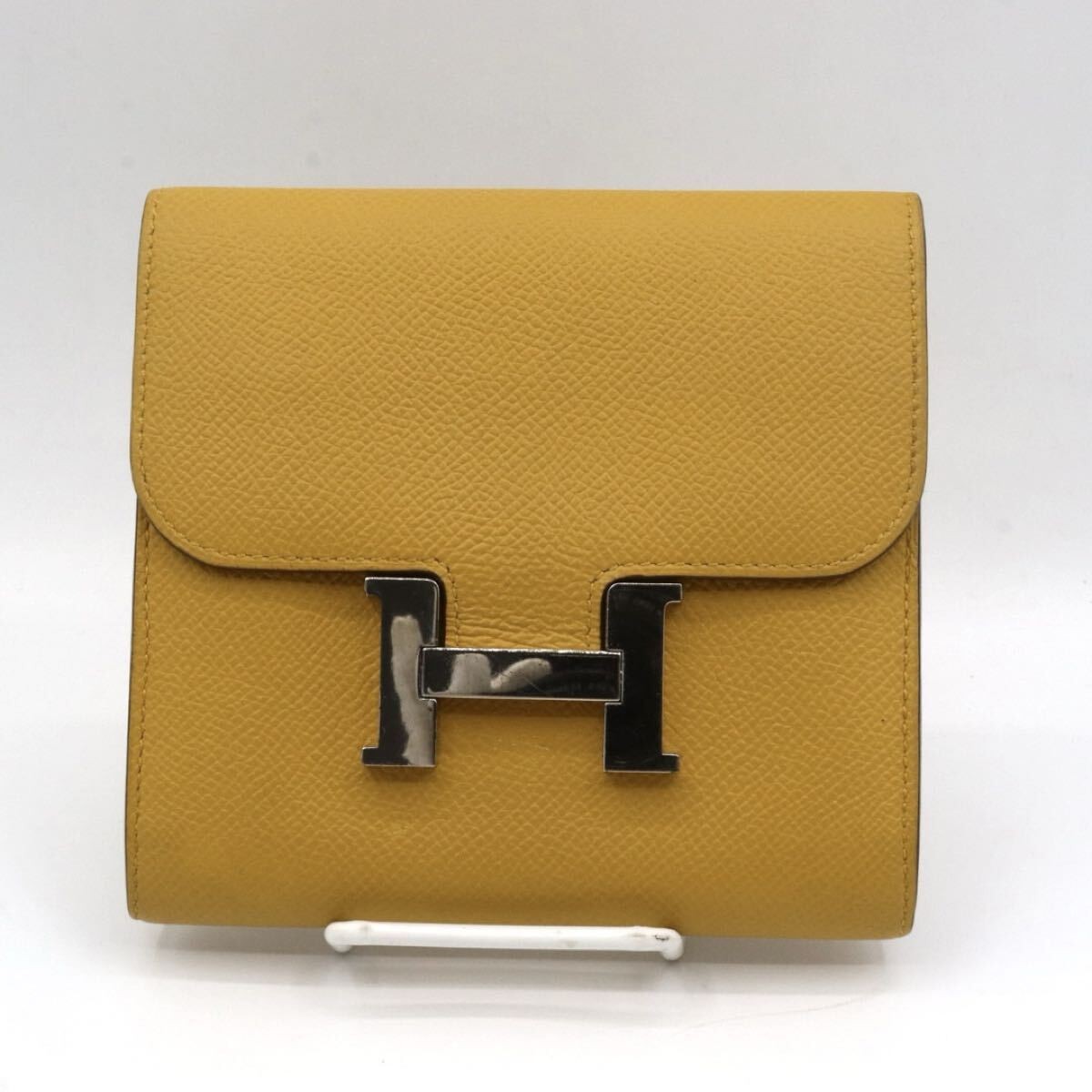 HERMES  Epsom Constance Compact Wallet Yellow Blue