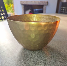 Messing Metallschale/Sch&uuml;ssel geh&auml;mmert rund goldfarben Schale & Sch&uuml;ssel