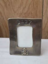 Weston Gallery Baby, Teddy Bear Small Photon Frame Pewter Nursery 2" X 3" Vtg