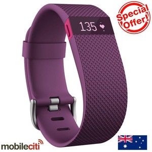 FITBIT Charge HR Heart Rate Activity Wristband Plum - Large