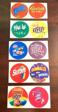 10  2" Round Candy Machine Labels Stickers vendstar Easy Peel