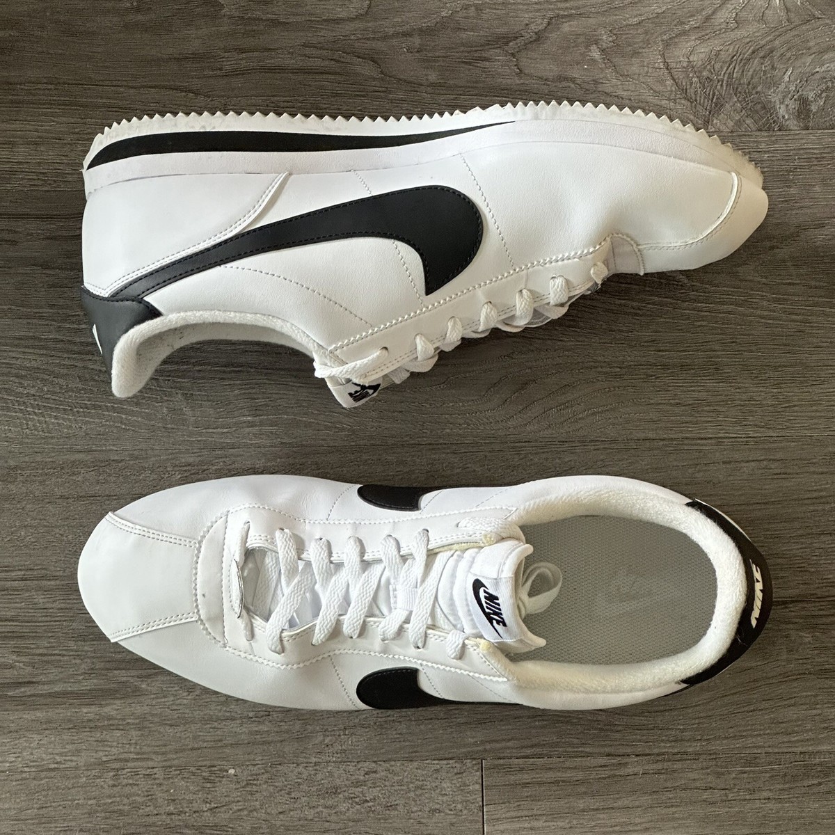 Nike Cortez Leather Classic Basic Mens Shoes Black White 819719