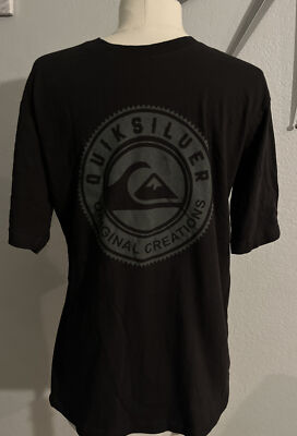 quicksilver Original  Creations  youth t shirt size L -14-16 black short sleeve