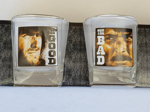 NEW Set of 3 THE GOOD THE BAD AND THE UGLY Clint Eastwood cocktail glasses - Picture 10 of 13