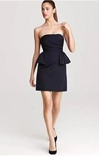 NWT $398 6, 8 MARC JACOBS Marfa Faille Strapless Peplum Dress Normandy Blue Navy