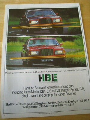 HANDHABUNGSVERBESSERUNGEN PAKET ROLLEN BENTLEY 1987 WERBUNG CA. A4 GRÖSSE FEILE U