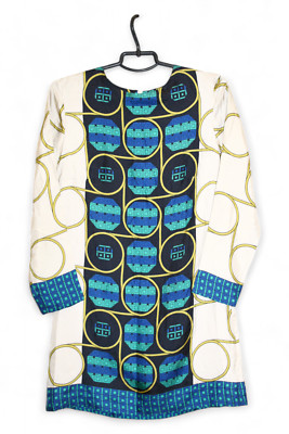 Alice San Diego Silk Novelty Baroque Artwork L/S Tunic Dress