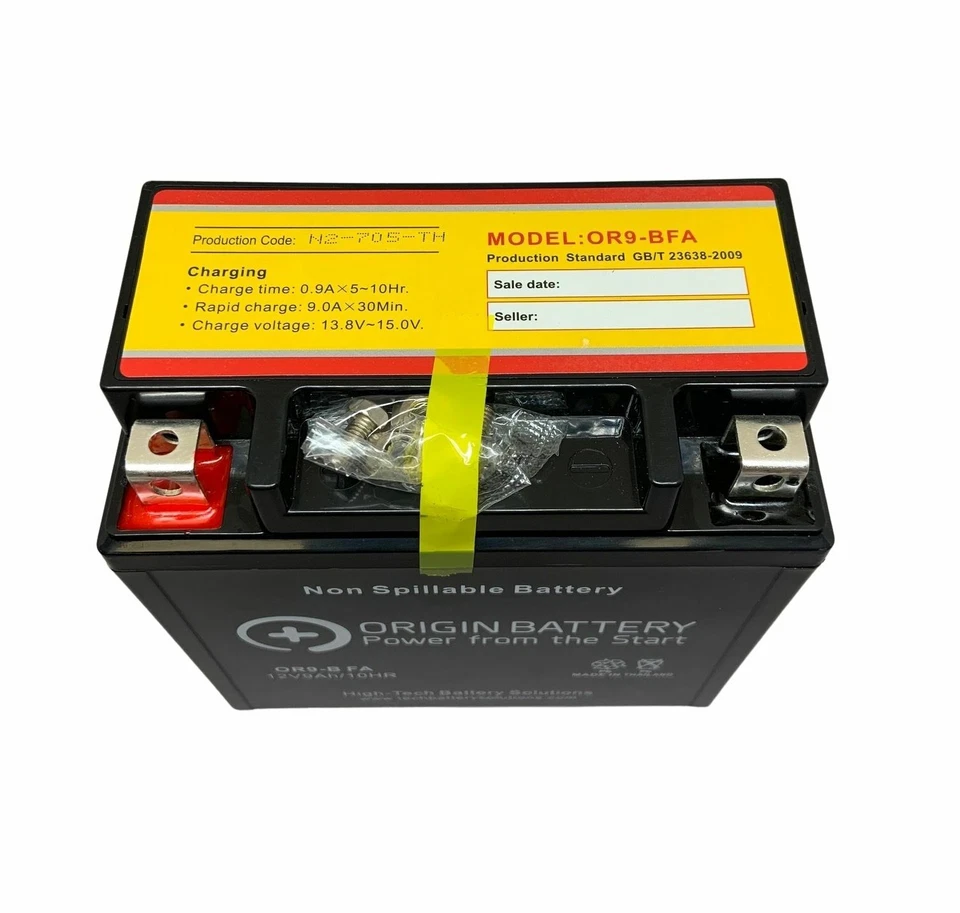 Batería Honda CH125 Elite, también se adapta a CH150 Elite Deluxe - 9-B con paquete de ácido, 1 año Foto 2 de 3