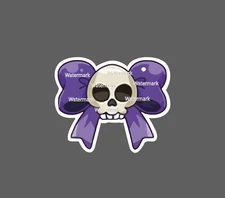 Skull Sticker Bow Cute Waterproof NEW