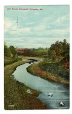 Mill Brook Falmouth Foreslide Maine Vintage Postcard MN
