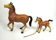 Vintage Plastic Horse set of 2