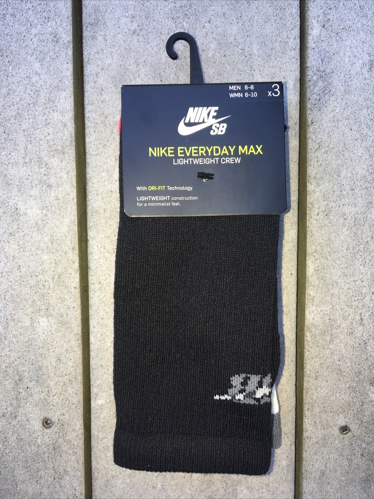Nike Everyday Max SB Crew Socks CU6588901 MultiColor 3 Pack Men Sz 68