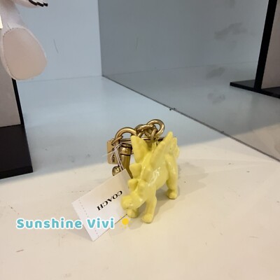 NWT Coach CAX77 Keychain Stegosaurus Bag Charm Brass/Yellow | eBay
