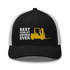 Best Forklift Driver Ever Cap, Forklift Truck Caps, Retro Truckers Cap