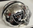 JERRY RICE TWICE SIGNED AUTO OAKLAND RAIDERS CHROME MINI HELMET JSA WITNESSED