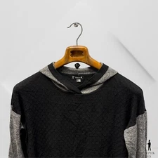 Smartwool Hoodie S Small Black Gray Wine Burgundy Mountain Wool Blend Sweater