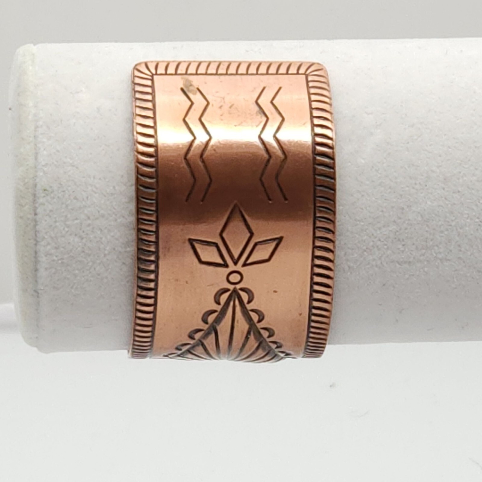 Bell Trading Post Solid Copper Cuff Engraved Brac… - image 9