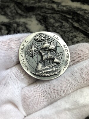 2020 Rwanda Nautical Ounce Mayflower 1 oz Silver Antiqued Ultra