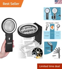 30X 40X Lighted Magnifying Glass with Stand - Illuminated for Effortless Reading