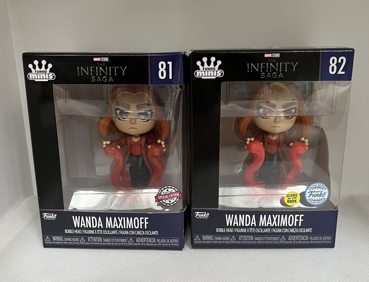 Funko Mini Wanda Maximoff 81 & 82 Infinity Saga Figure Scarlet Witch GITD NEW UK
