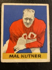 1948 Leaf Football Card #14 Mal Kutner Chicago Cardinals Set Break Cardinals TX