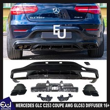 FÜR MERCEDES GLC C253 COUPE AMG GLC63 STIL HECKDIFFUSOR & SCHWARZE ROHRE 2016+ UK FÜR MERCEDES GLC C253 COUPE AMG GLC63 STIL HECKDIFFUSOR & SCHWARZE ROHRE 2016+ UK